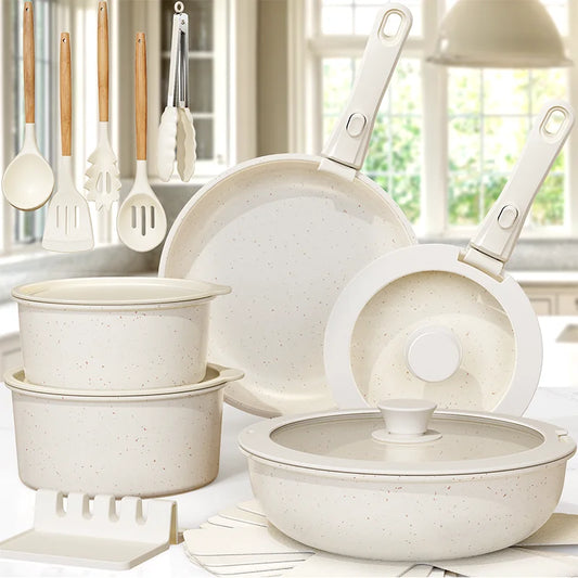 21 Piece Pots and Pans Set Non-Stick, Astercook Ceramic