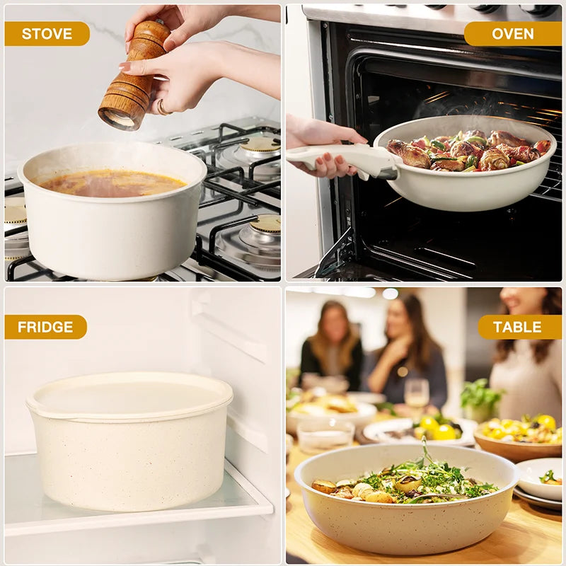 21 Piece Pots and Pans Set Non-Stick, Astercook Ceramic