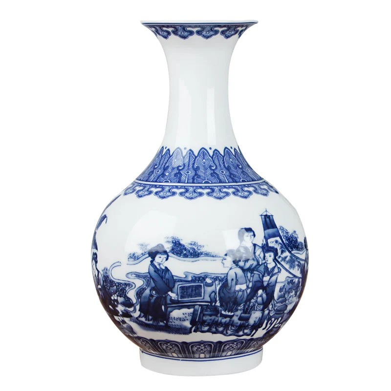 Chinese Blue and White Ceramic Vase Antique