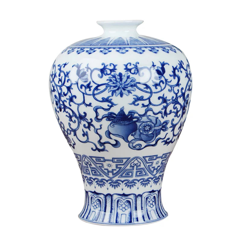 Chinese Blue and White Ceramic Vase Antique