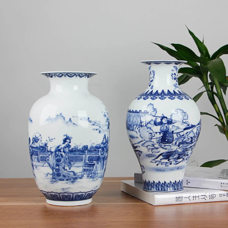 Chinese Blue and White Ceramic Vase Antique