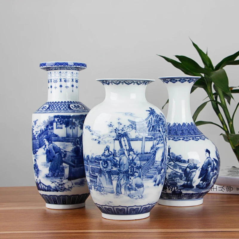Chinese Blue and White Ceramic Vase Antique