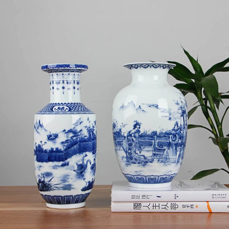 Chinese Blue and White Ceramic Vase Antique