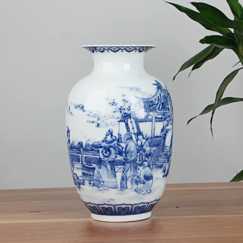 Chinese Blue and White Ceramic Vase Antique