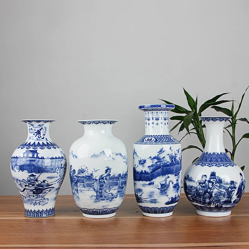 Chinese Blue and White Ceramic Vase Antique