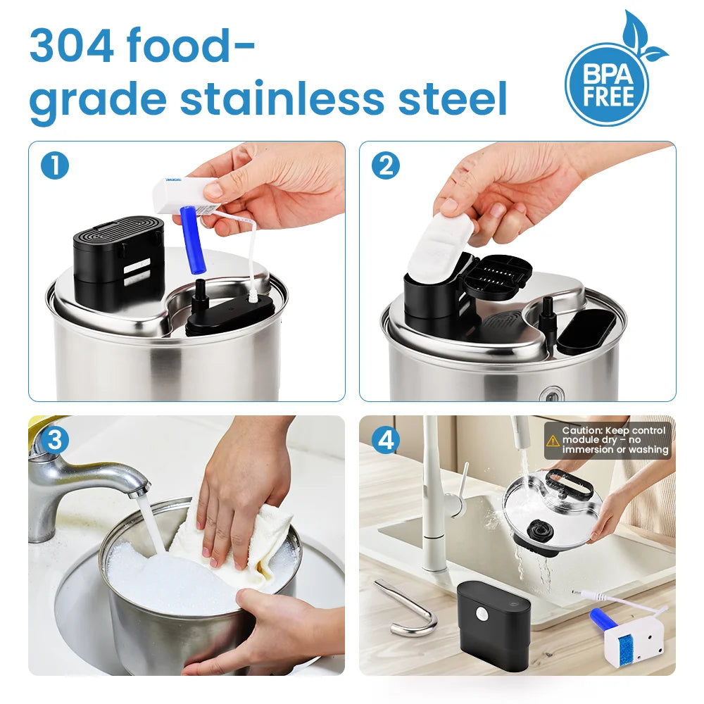 3.5L Stainless Steel Pet Sensor Water Fountain Wireless