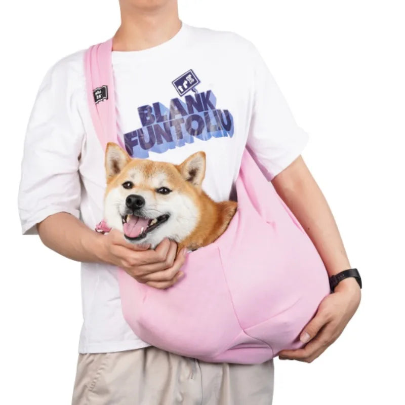 Crossbody breathable folding pet bag, portable cat or dog bag