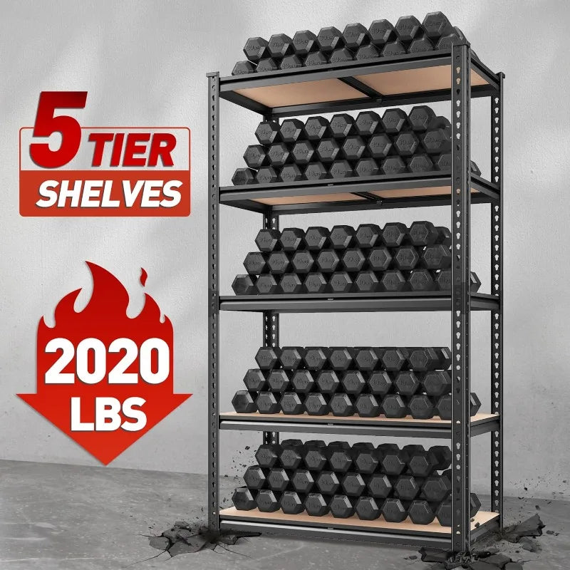 5 Tier Adjustable Metal Shelving Unit, Garage Shelves