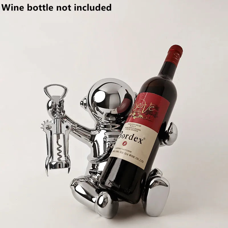 Nordic Ceramic Astronaut Wine Rack, Handmade, Wine Holder