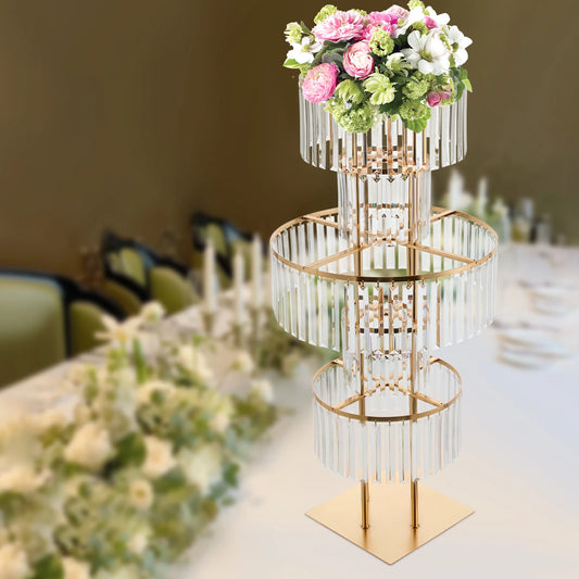 5 Tiers Gold Wedding Centerpieces Flower Stand