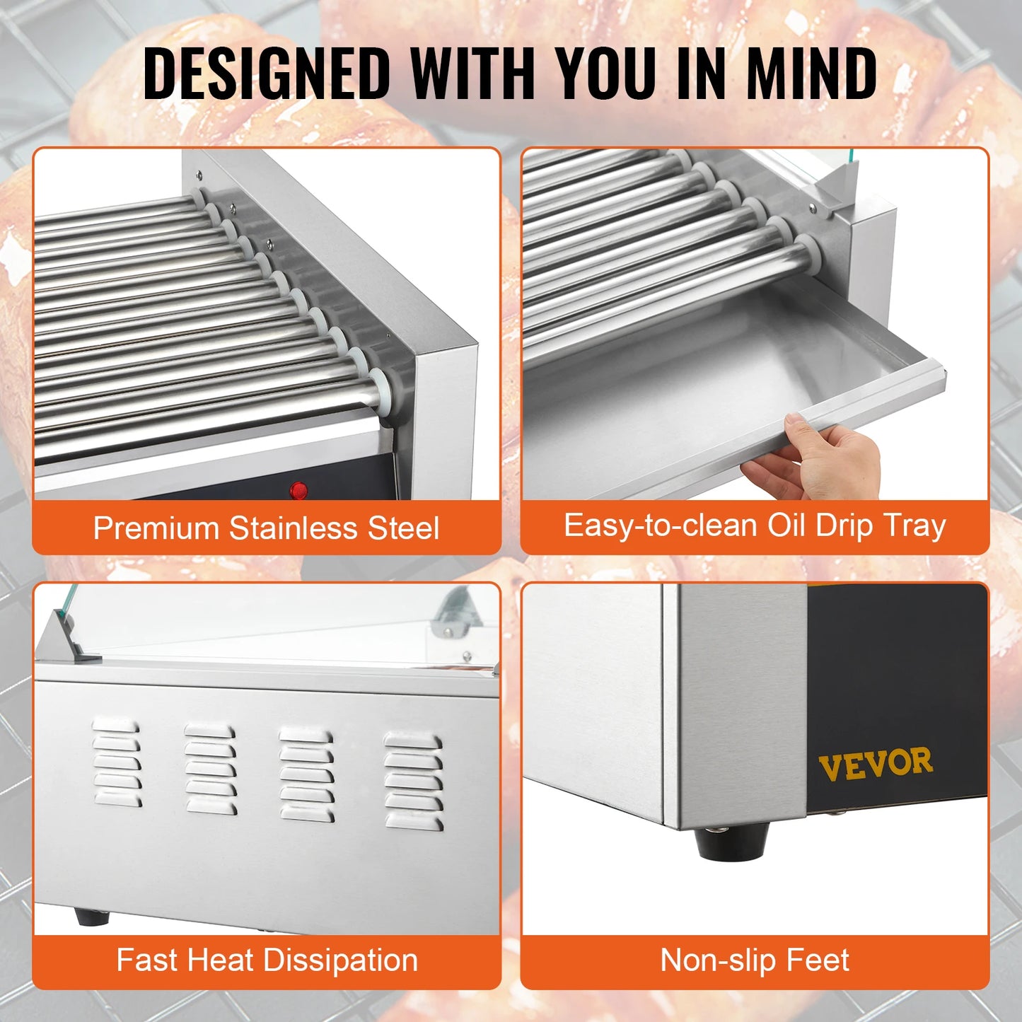 SucceBuy 5/7/11 Rods Commercial Hot Dog Roller