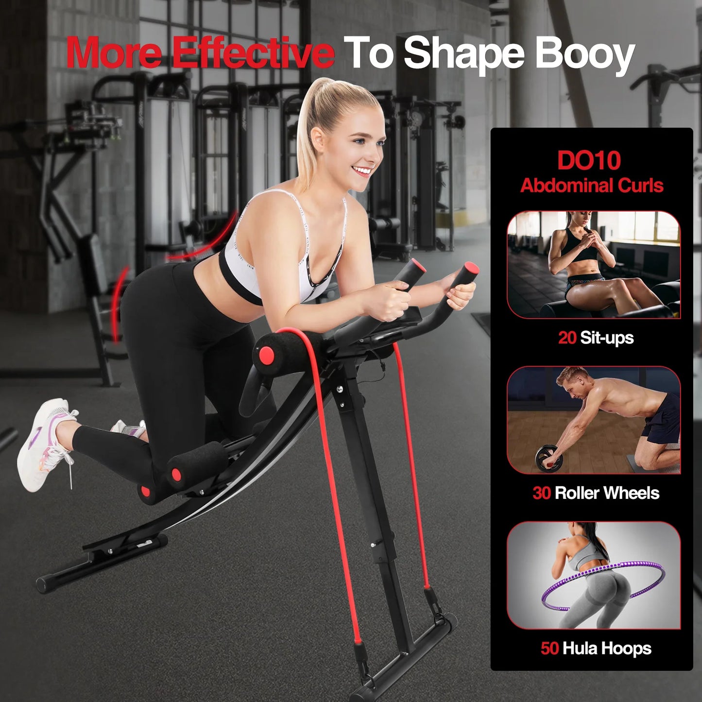 Foldable Ab Machine Home Gym, Abdominal Trainer