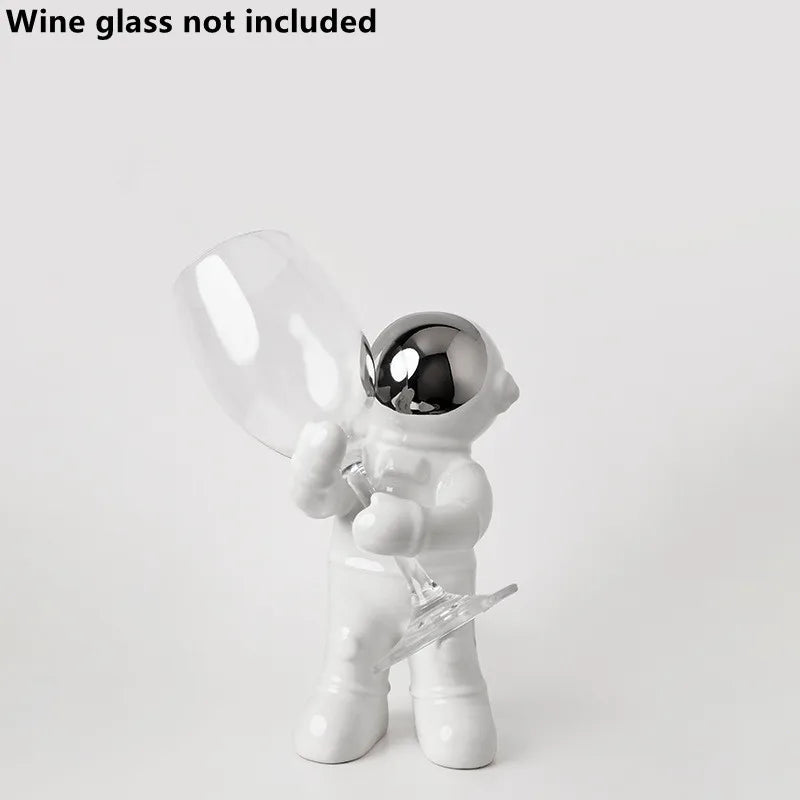 Nordic Ceramic Astronaut Wine Rack, Handmade, Wine Holder