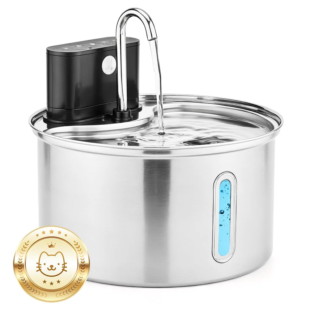 3.5L Stainless Steel Pet Sensor Water Fountain Wireless
