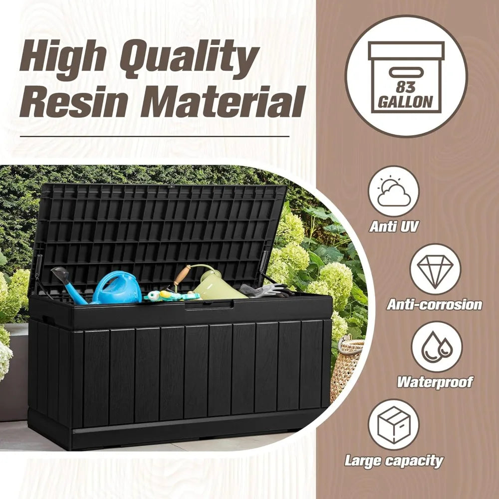 83 Gallon Deck Box Furniture Cushions and Garden Tools