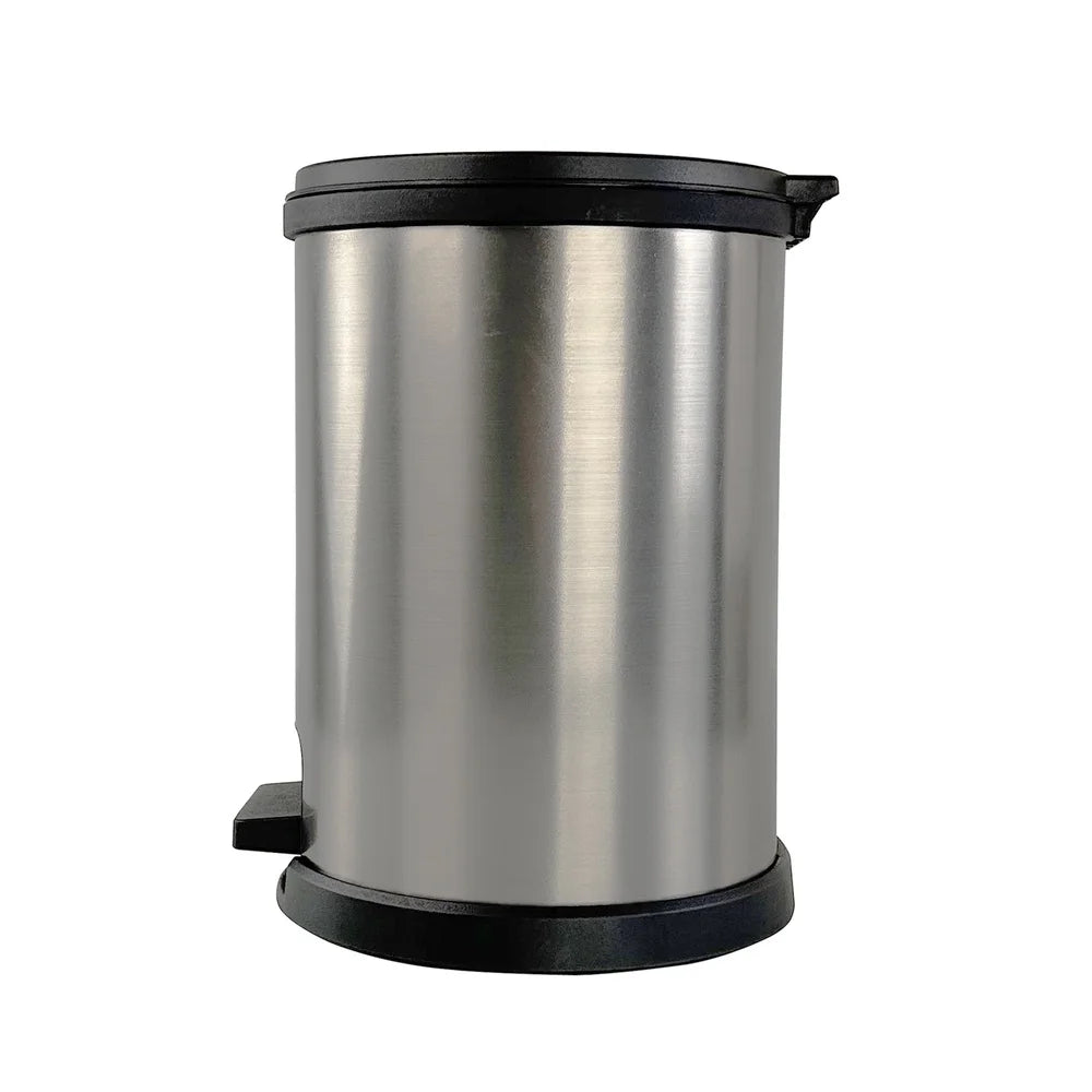 Round 1.5 Gallon Plastic Step Trash Can Touchless Wastebasket Bathroom Office Indoor Use