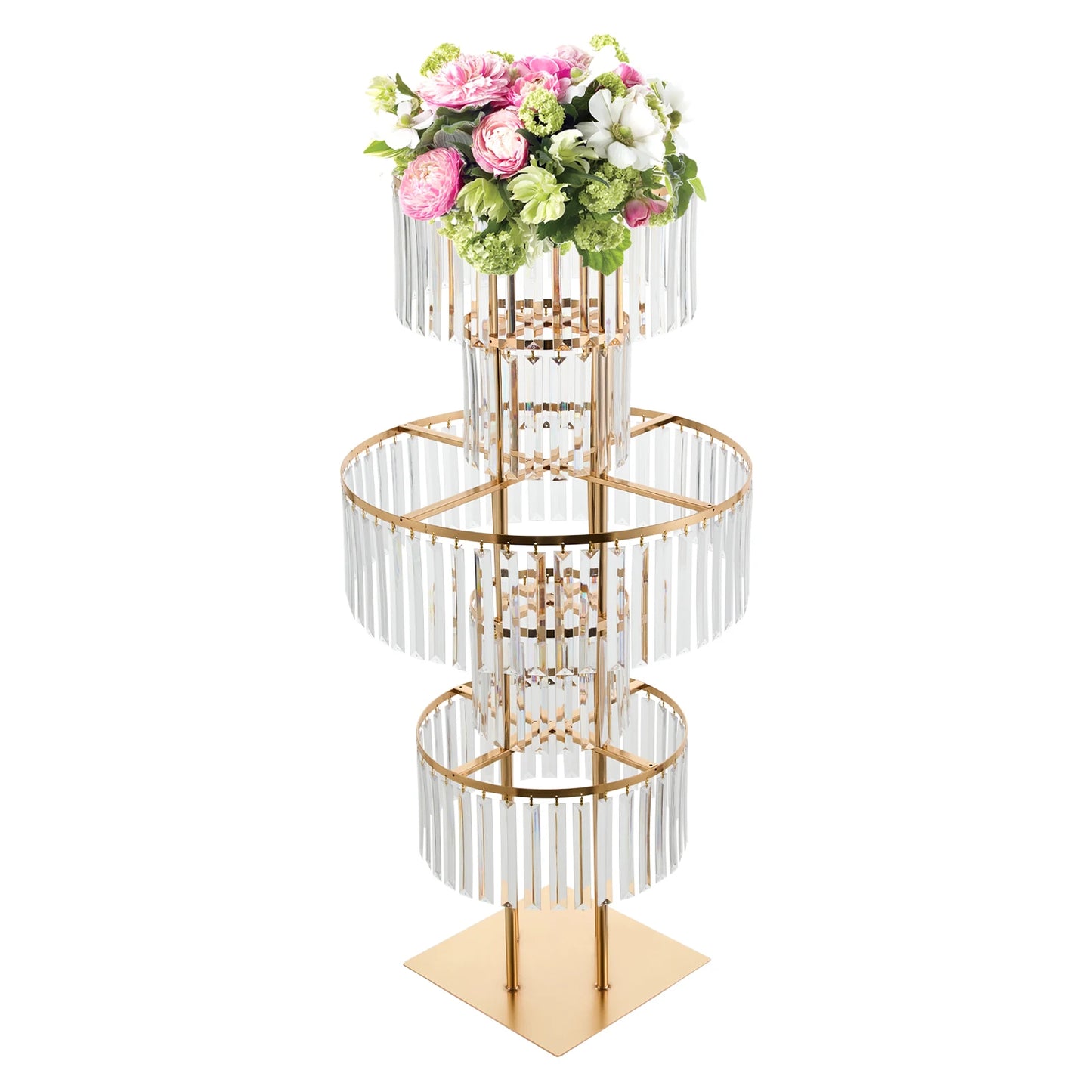 5 Tiers Gold Wedding Centerpieces Flower Stand