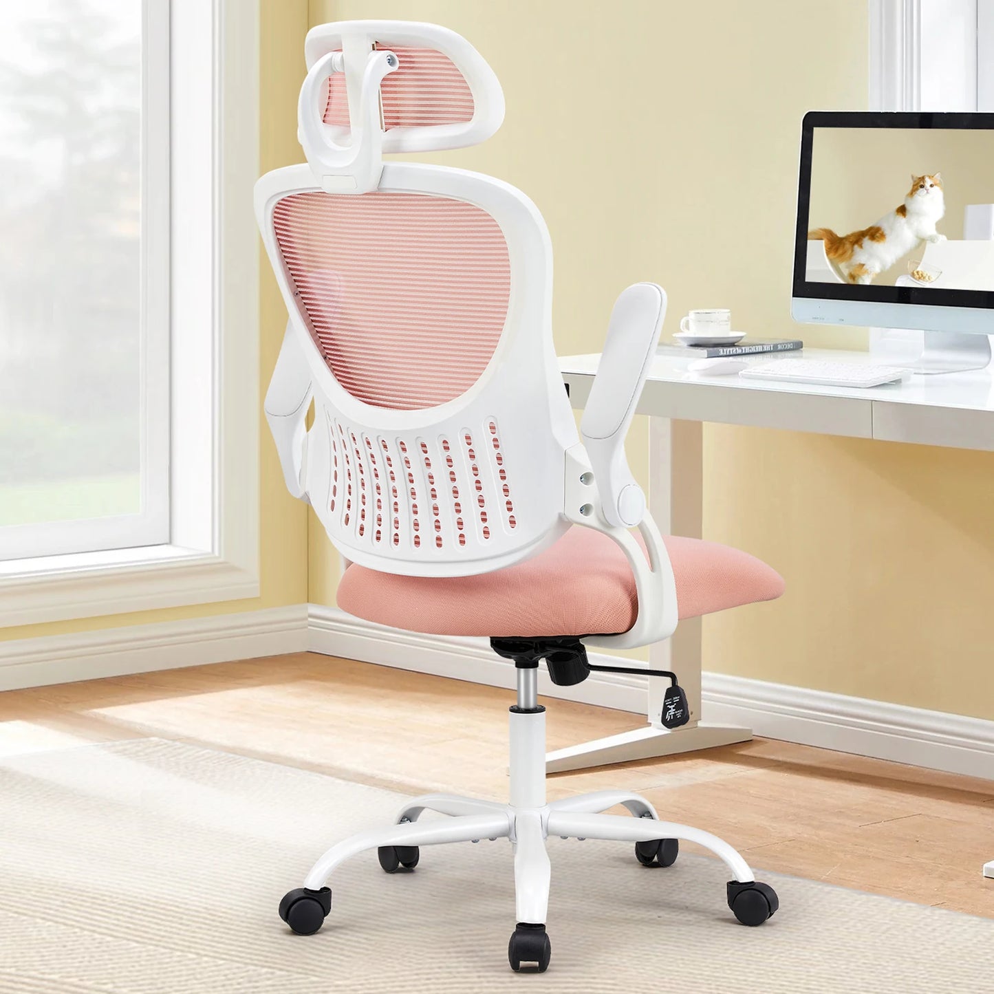 JHK Office Desk Chair Adjustable Headrests, Lumbar Support