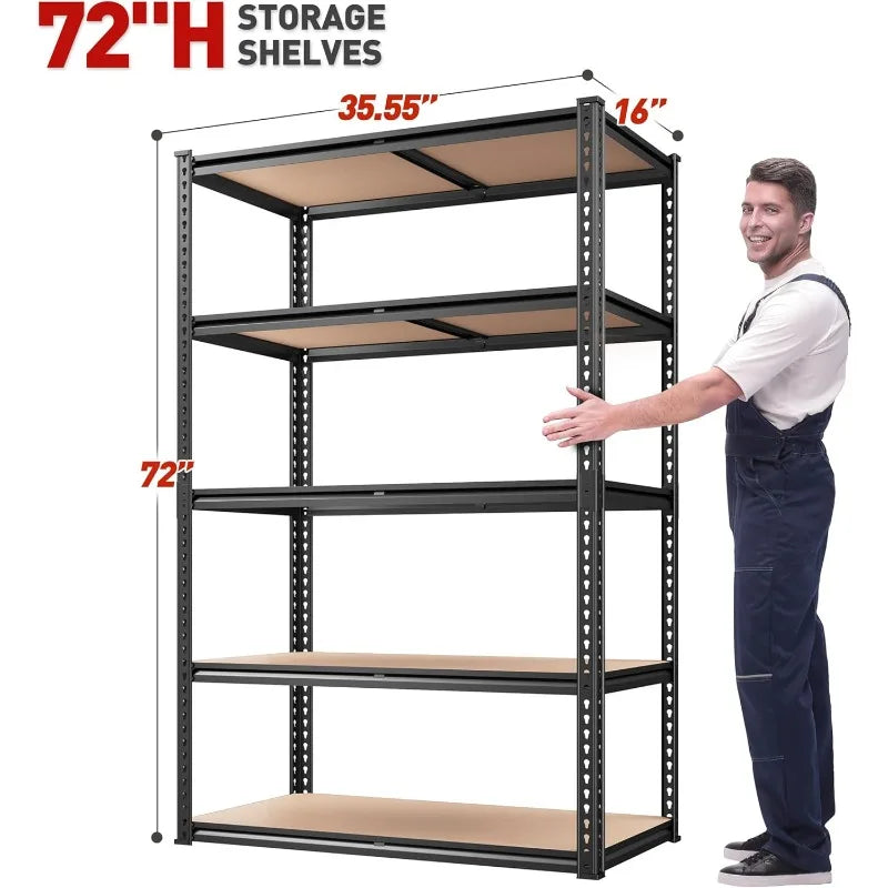 5 Tier Adjustable Metal Shelving Unit, Garage Shelves