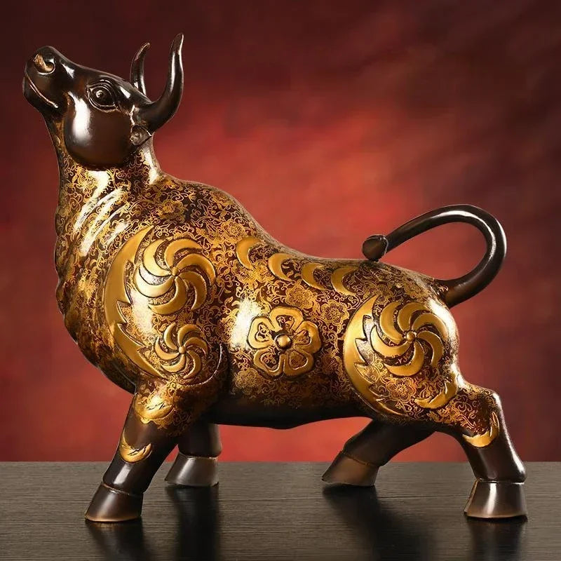 Feng Shui Quality Copper Animal Cow Desktop Decor