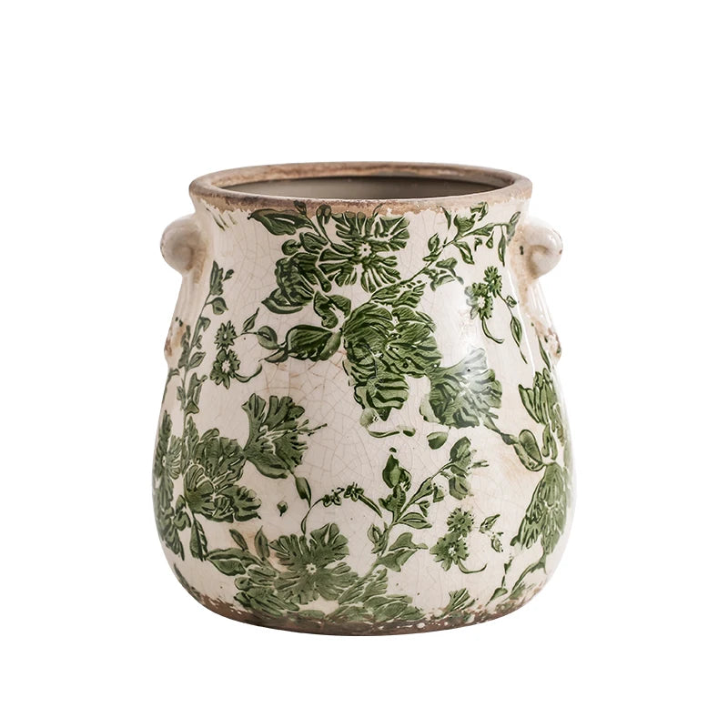 Double Ear retro Vintage Ceramic Flower Pots   Horticulture Orchids