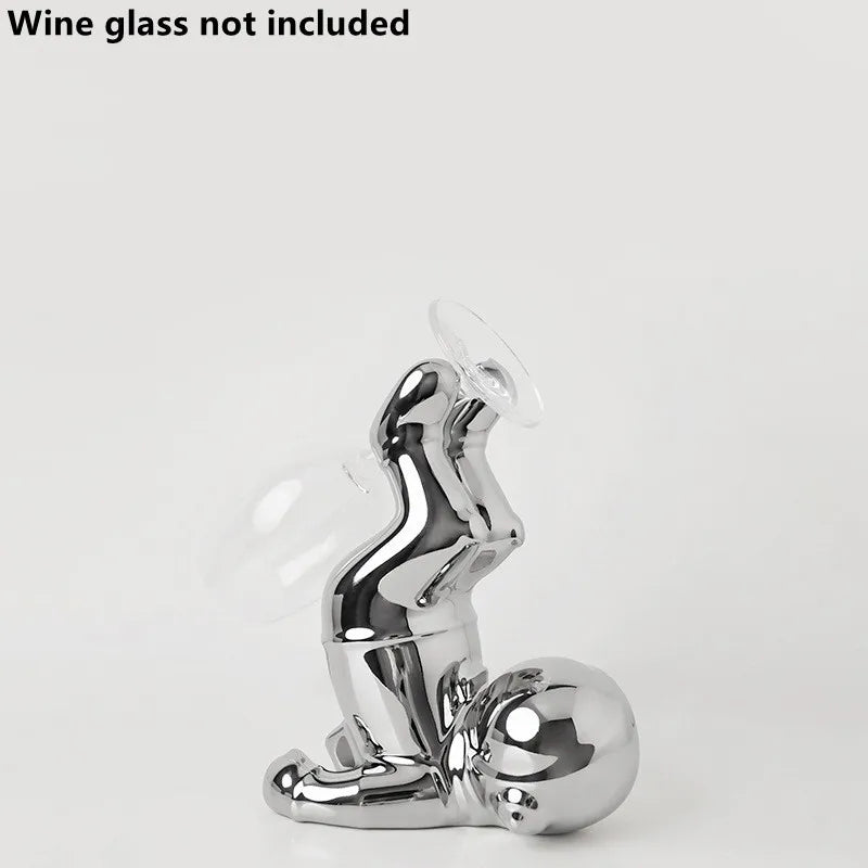 Nordic Ceramic Astronaut Wine Rack, Handmade, Wine Holder