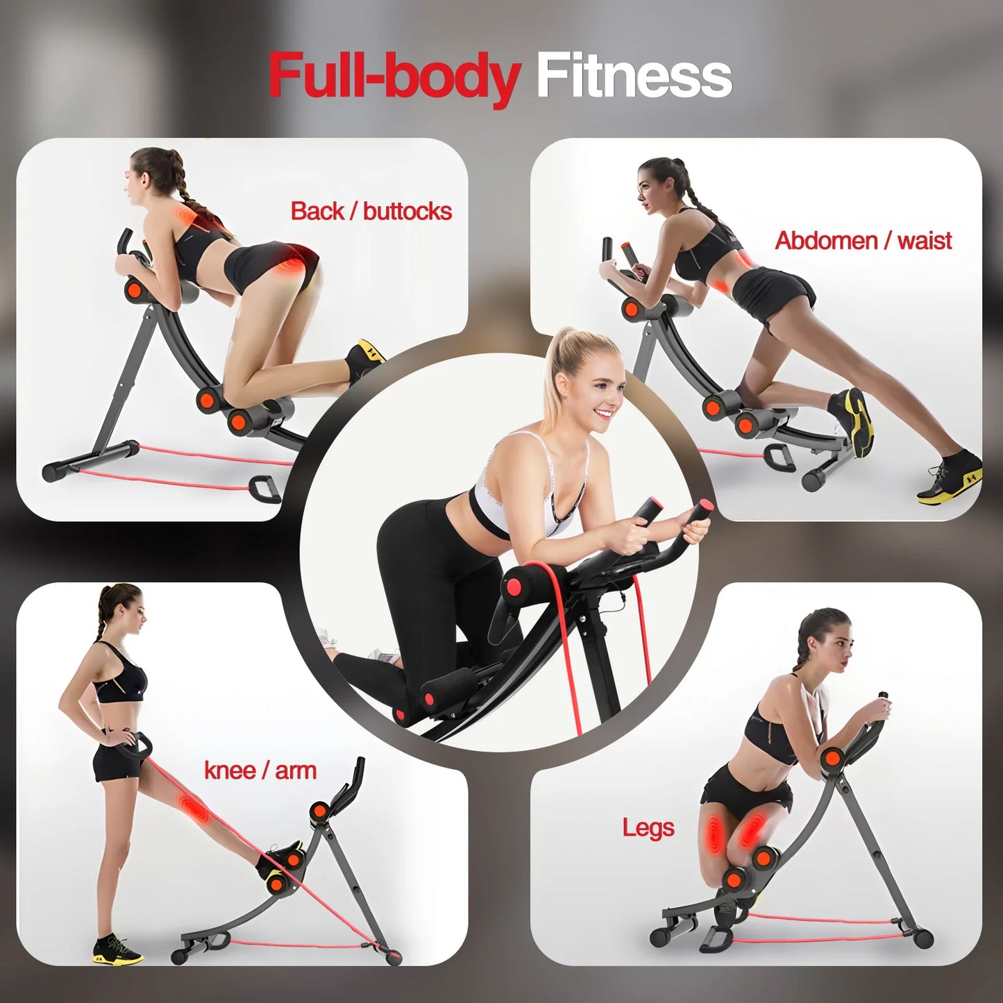 Foldable Ab Machine Home Gym, Abdominal Trainer