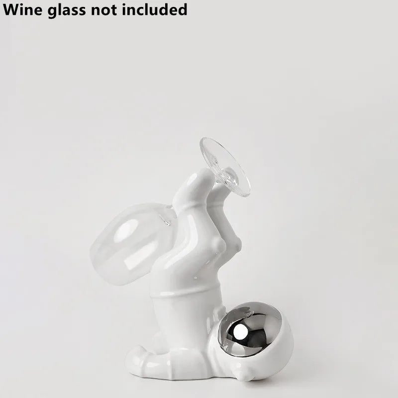 Nordic Ceramic Astronaut Wine Rack, Handmade, Wine Holder