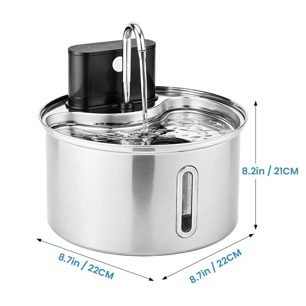 3.5L Stainless Steel Pet Sensor Water Fountain Wireless