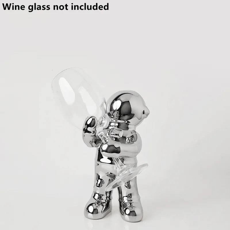 Nordic Ceramic Astronaut Wine Rack, Handmade, Wine Holder