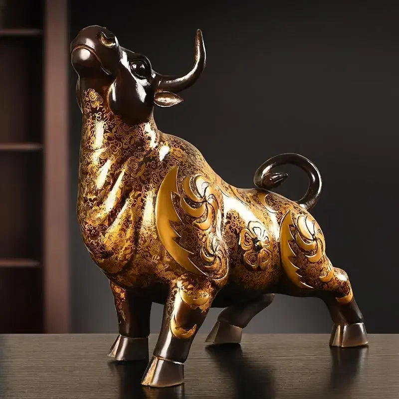 Feng Shui Quality Copper Animal Cow Desktop Decor