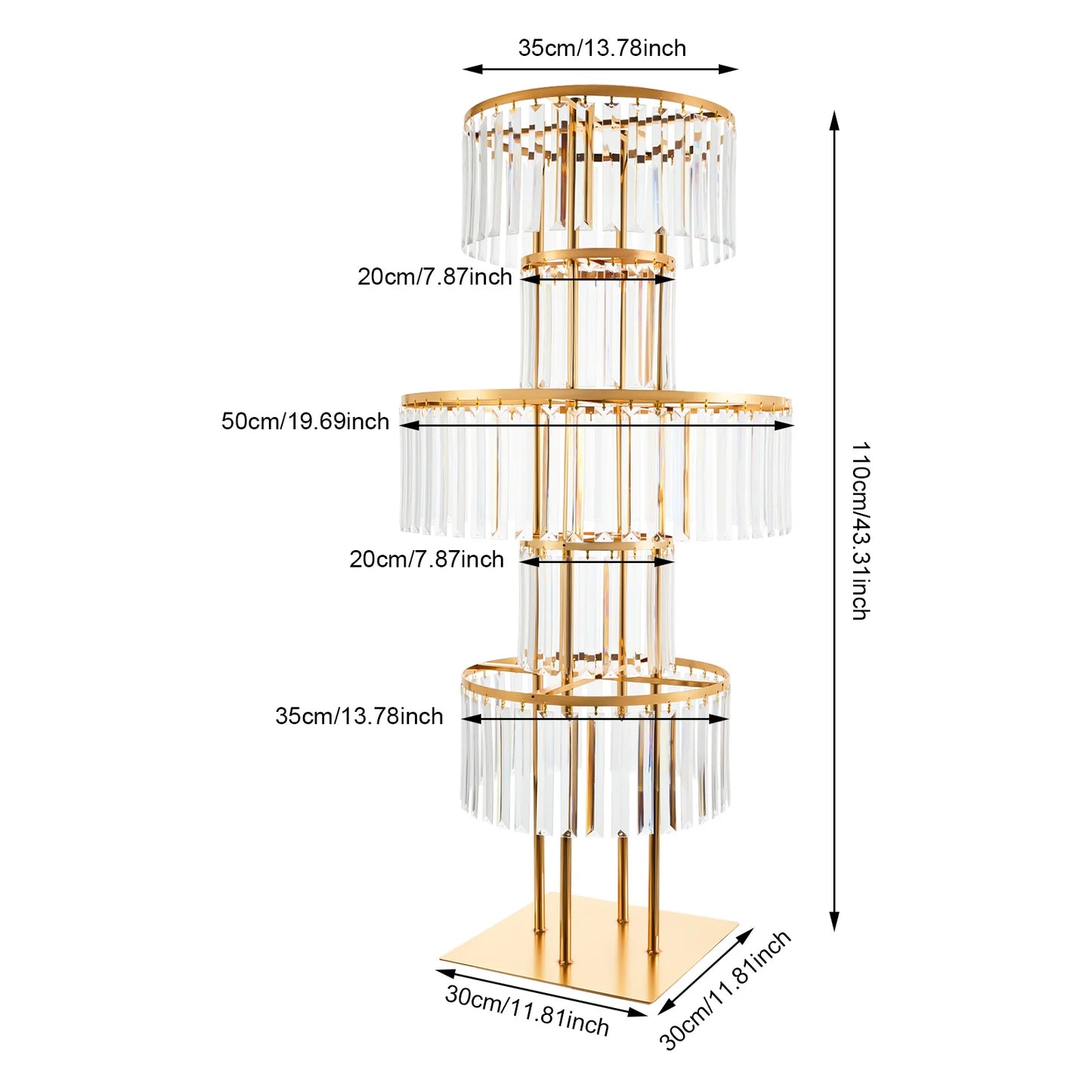5 Tiers Gold Wedding Centerpieces Flower Stand