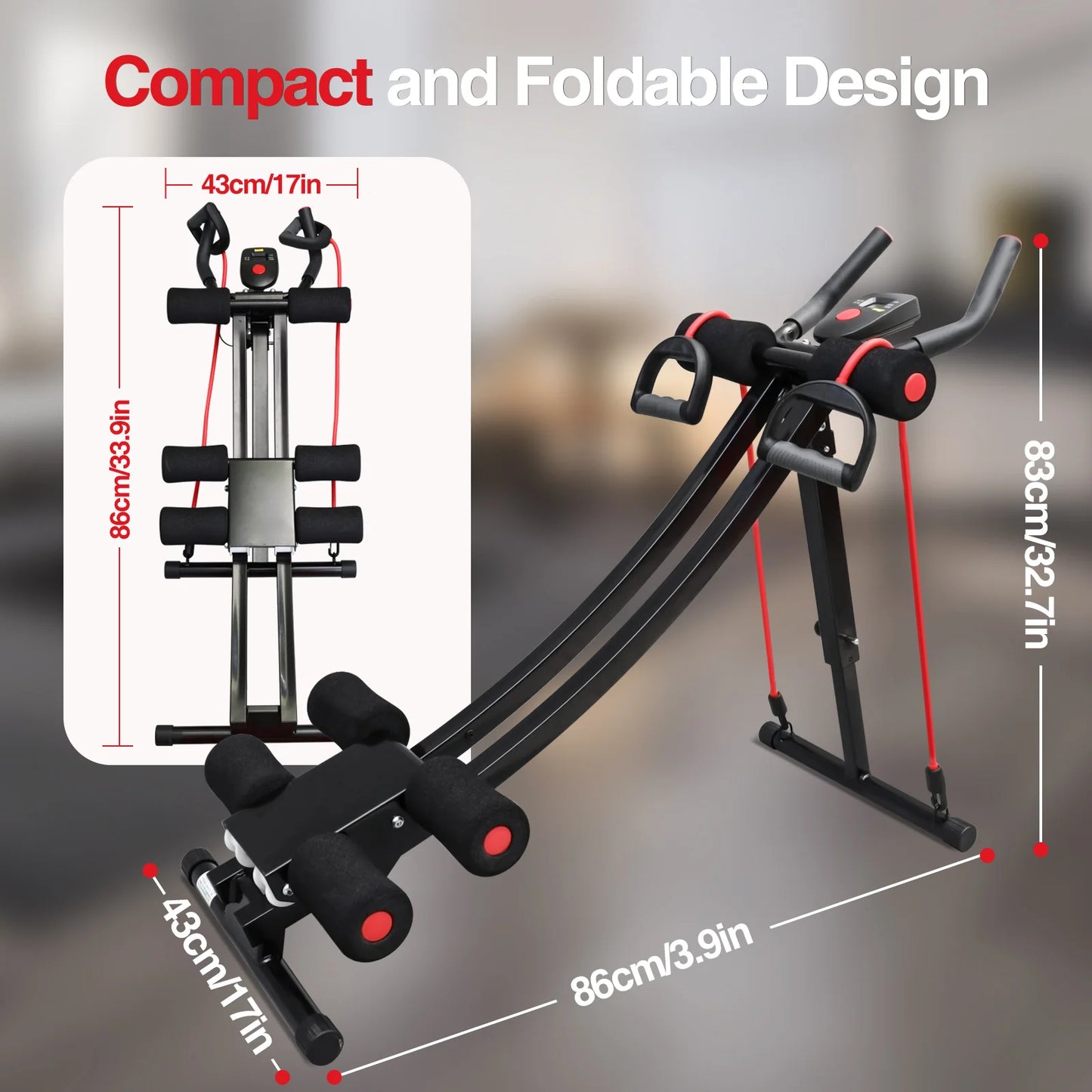 Foldable Ab Machine Home Gym, Abdominal Trainer