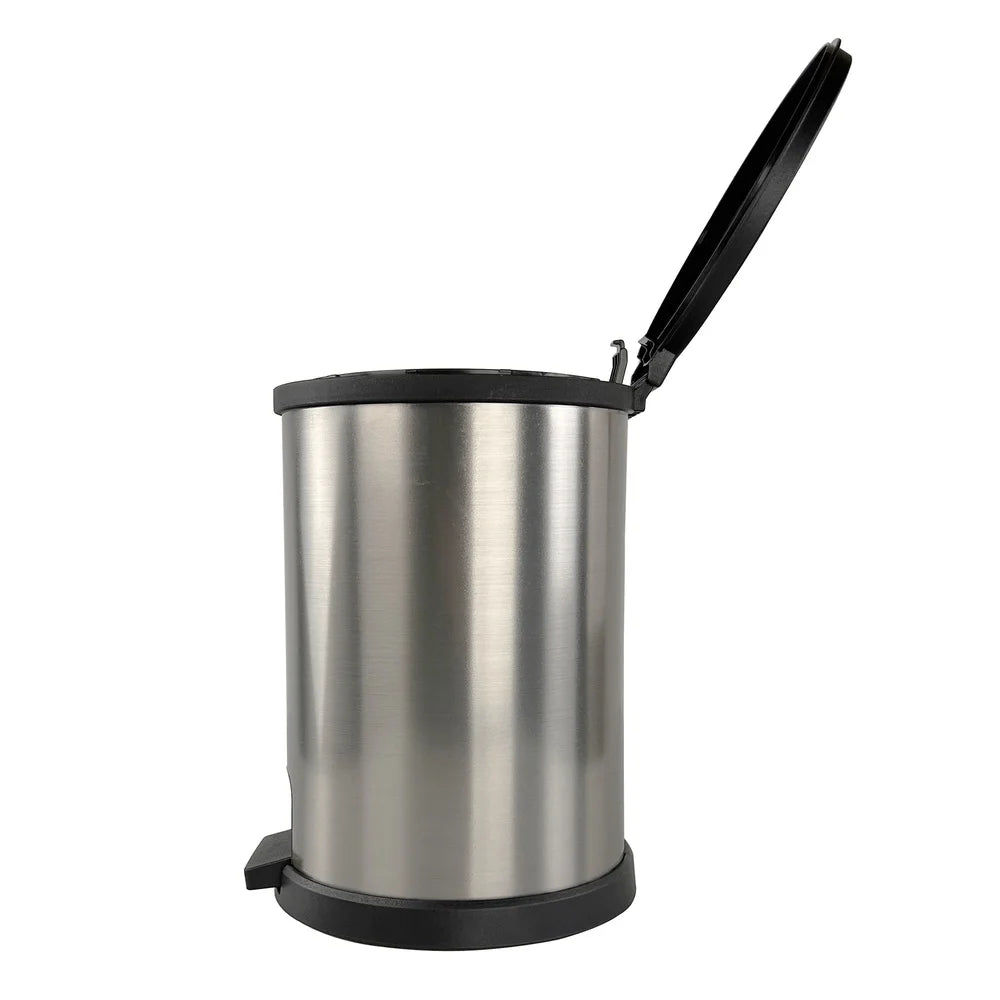 Round 1.5 Gallon Plastic Step Trash Can Touchless Wastebasket Bathroom Office Indoor Use