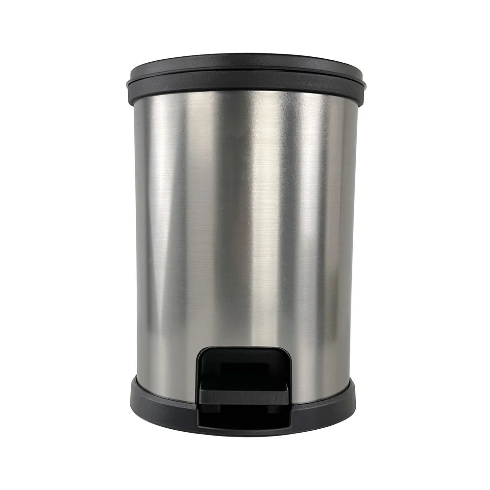 Round 1.5 Gallon Plastic Step Trash Can Touchless Wastebasket Bathroom Office Indoor Use