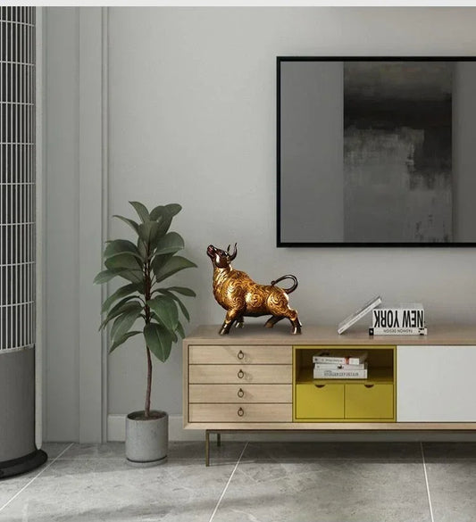 Feng Shui Quality Copper Animal Cow Desktop Decor