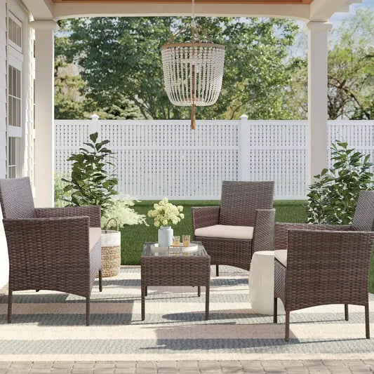 Backyard Porch 4 Pieces Furniture Outdoor Furniture Set