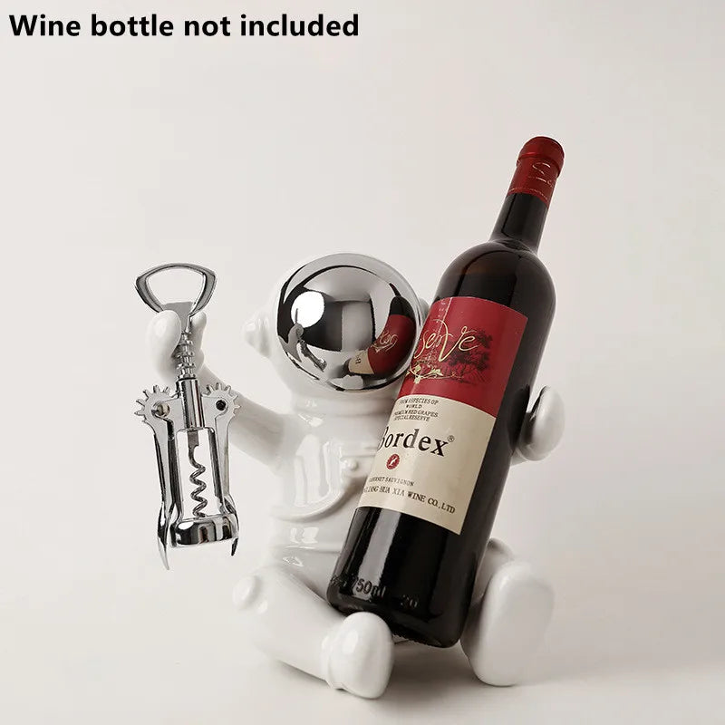 Nordic Ceramic Astronaut Wine Rack, Handmade, Wine Holder