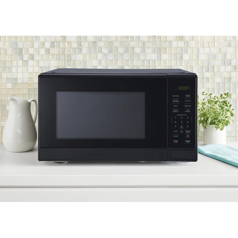 1000W Countertop Microwave Oven 1.1 Cu Ft with 10 Power Levels One Touch Cooking Safety Lock Express Cook Defrost LED Display