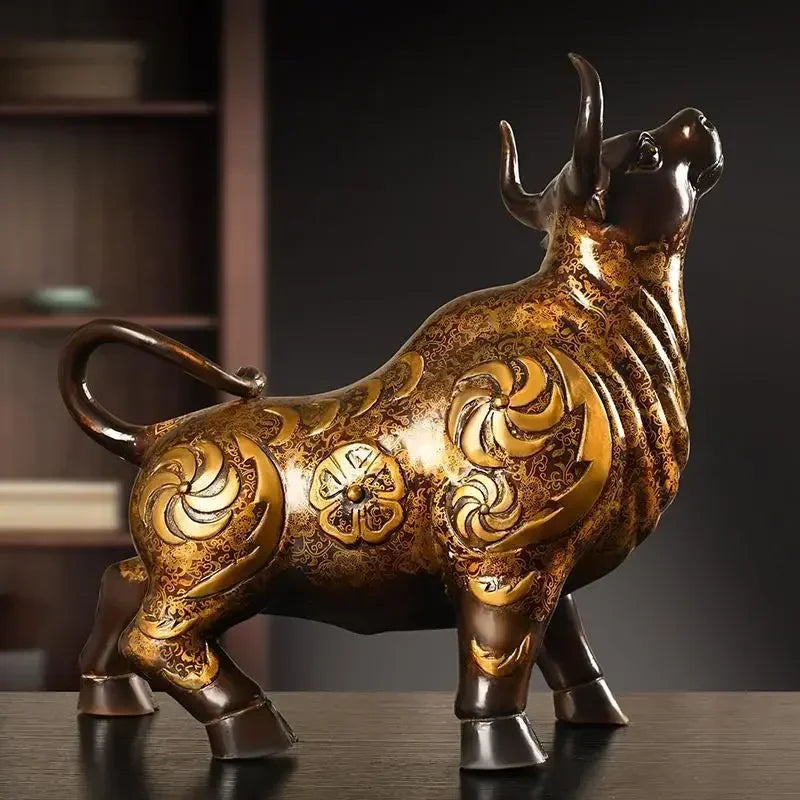 Feng Shui Quality Copper Animal Cow Desktop Decor