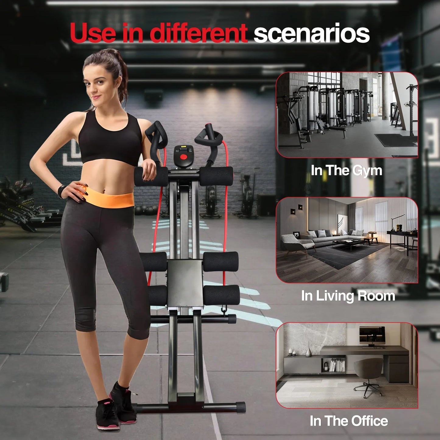 Foldable Ab Machine Home Gym, Abdominal Trainer