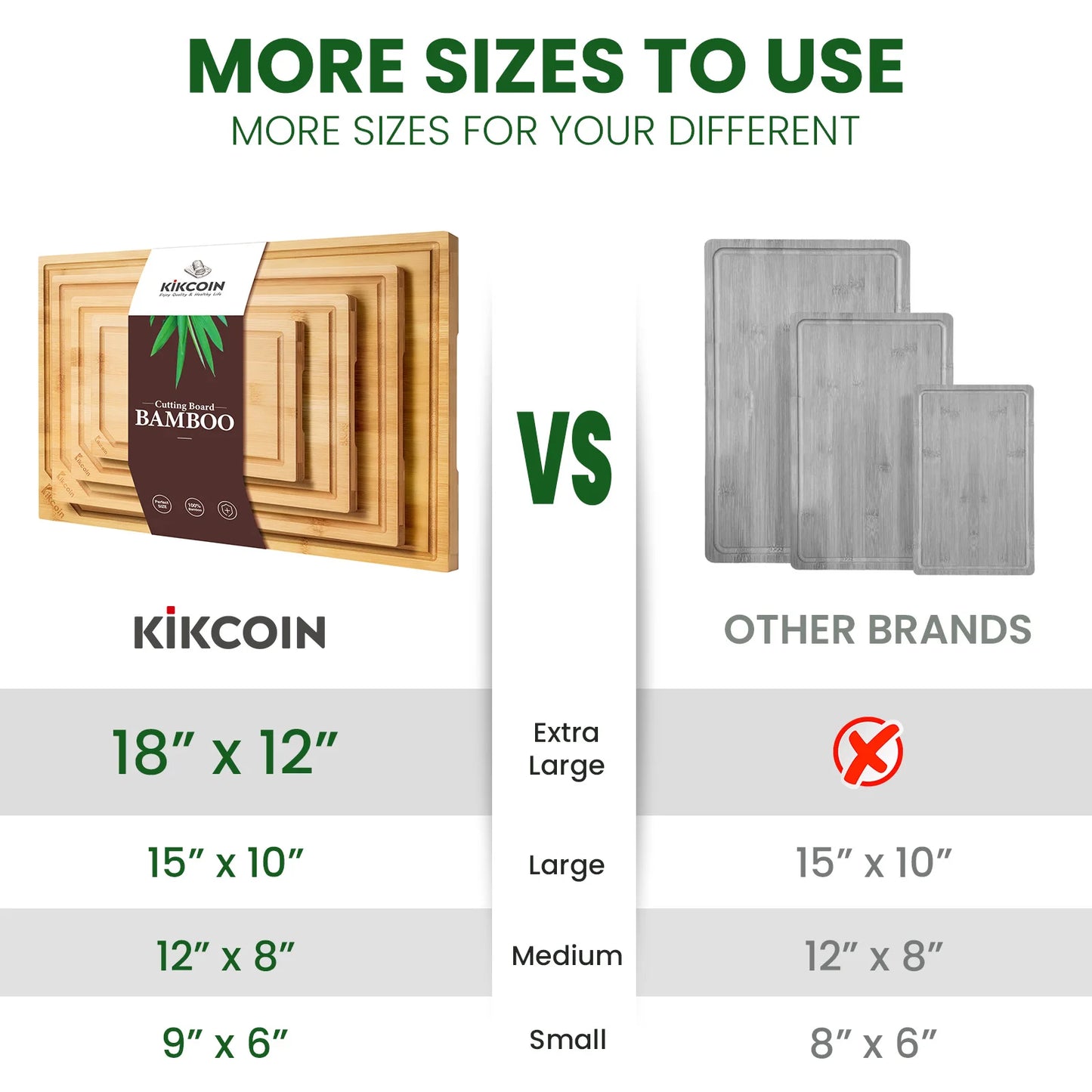 4-piece extra large kitchen bamboo cutting board set.