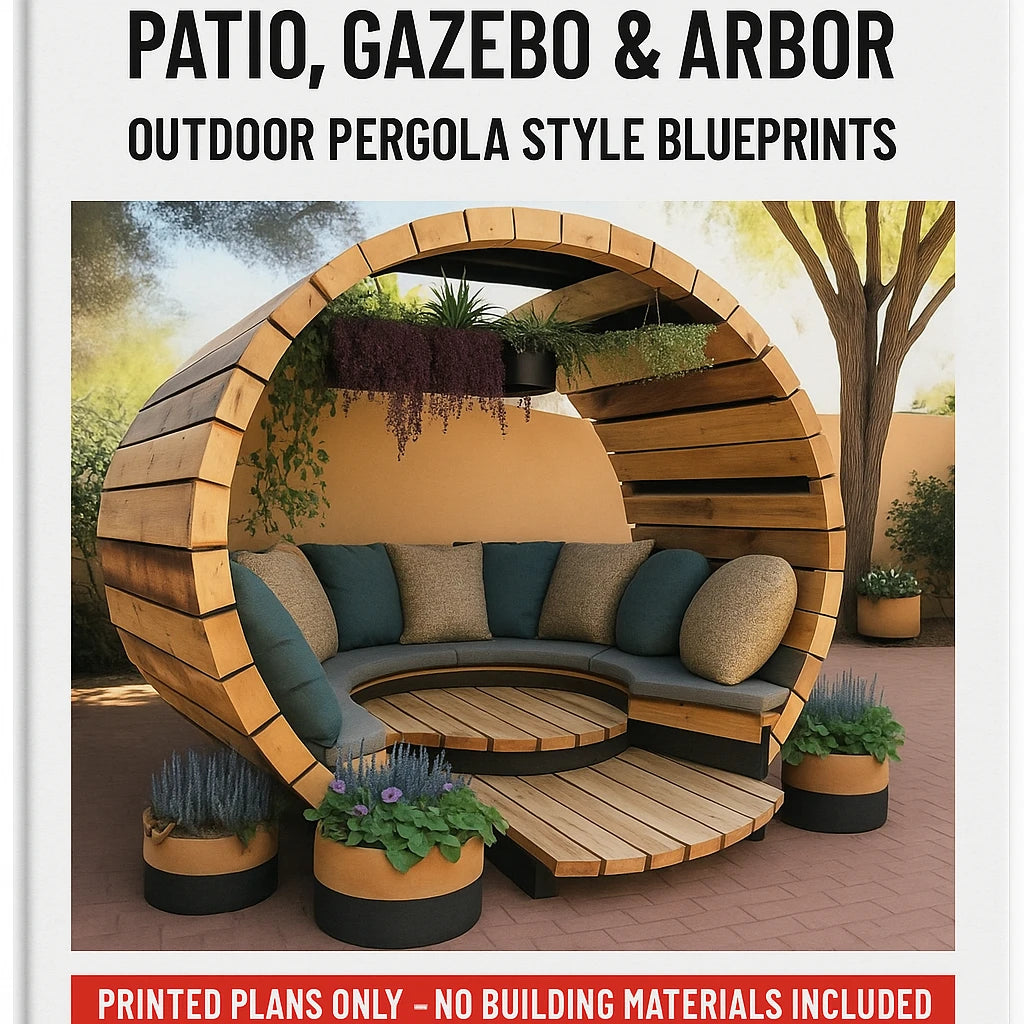 DIY Gazebo & Arbor (Printed Plans only) (No Building Materials Included)