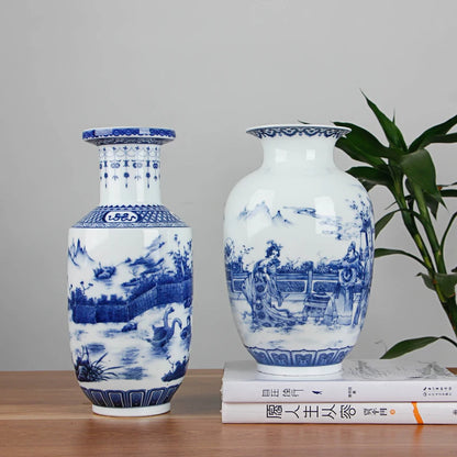 Chinese Blue and White Ceramic Vase Antique