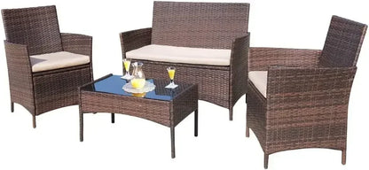 Backyard Porch 4 Pieces Furniture Outdoor Furniture Set