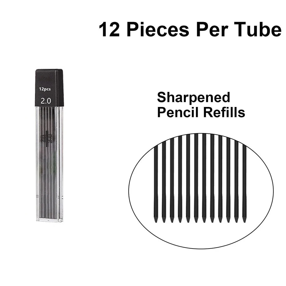 2.0 mm Mechanical Pencils Set 2B Automatic Student Pencils