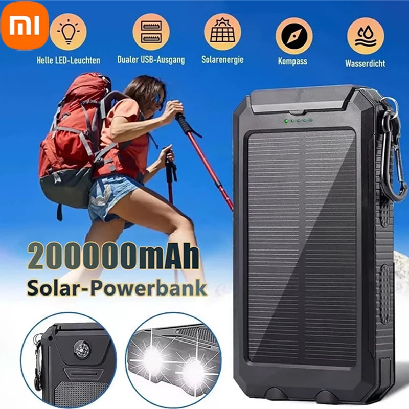 Xiaomi 200000 m A h Power Bank Flashlight For iPhone Samsung