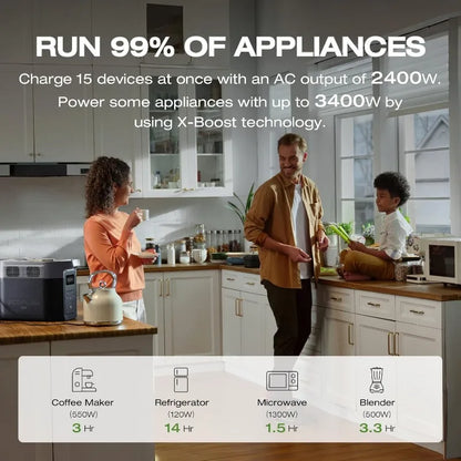 Outdoor Solar Power Station - 2400W, 2048Wh Fast Charge