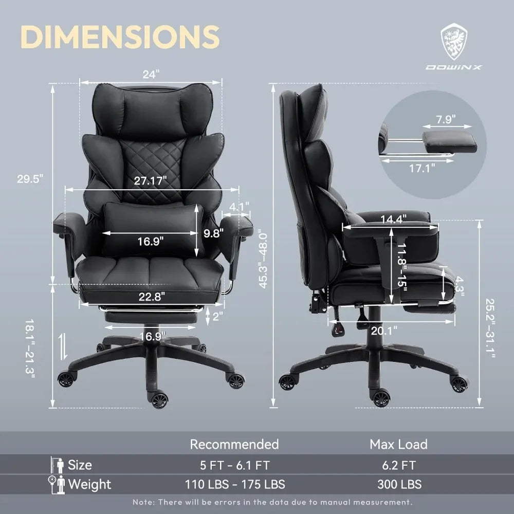 Big and Tall Office Chair with Pocket Adjustable Armrests