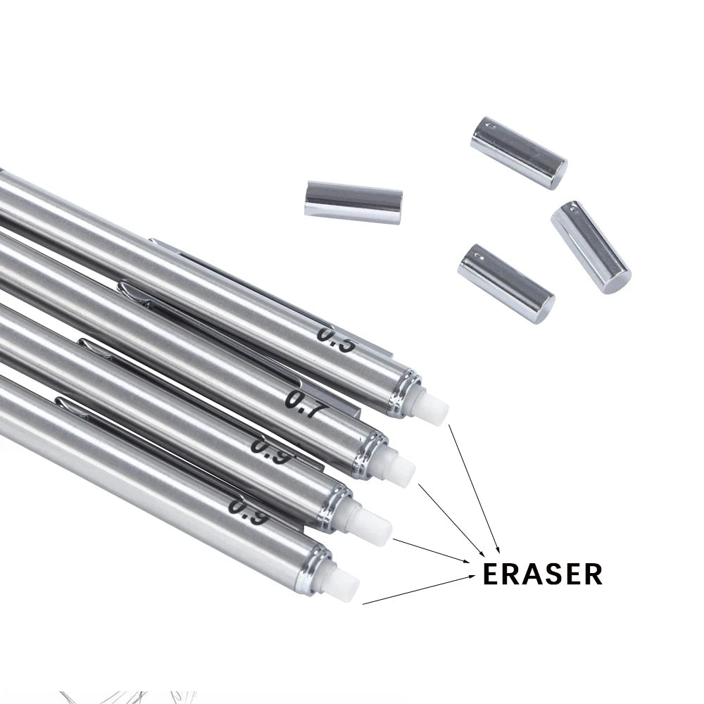 Anti Slip Soft Set Grip Handle Metal Mechanical Pencil 0.5/0.7/0.9/2.0mm Activity Automatic Pencil Drawing Sketching Writing